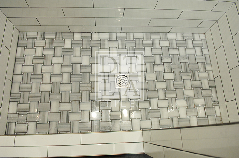 Compton bathroom mosaic floor tile