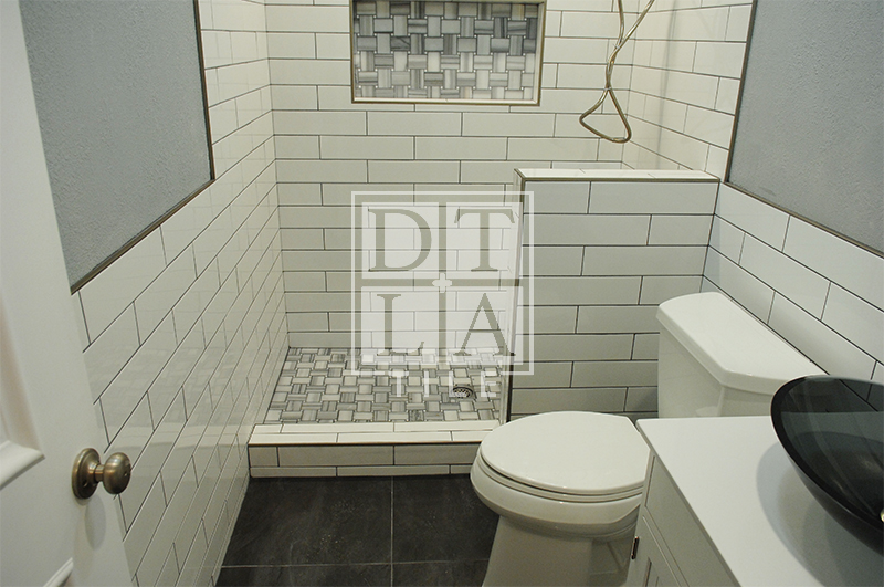 Compton bathroom tile floor and wall