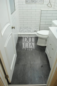 Compton toilet floor tile installation