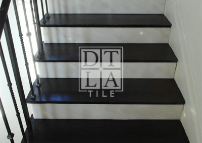 Fabricated custom marble staircase risers in Hollywood
