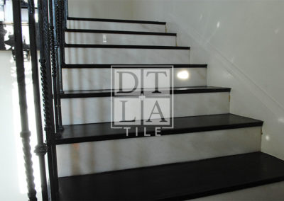 Staircase risers in Hollywood with fabricated custom marble