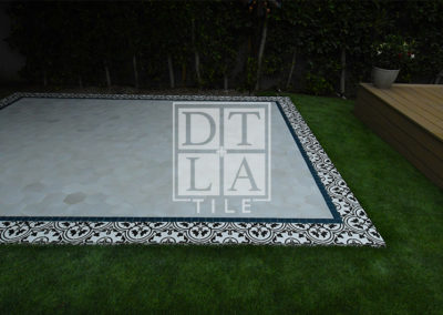 Los Angeles Outdoor Patio Tiled with Arto 6" Hexagon Sierra Snow