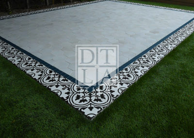 Outdoor Tile Installation DalTile Keystones Navy D189 2X2 Mosaic
