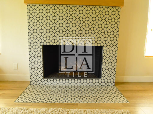 Redondo Beach Tiled Fireplace and Hearth